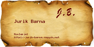 Jurik Barna névjegykártya